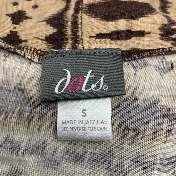 Dots Top Tribal Color Brown Short Sleeve Size S - Picture 6 of 7